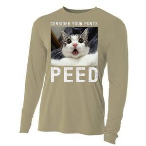 Consider Your Pants Peed Silly Cat Meme Cooling Performance Long Sleeve Crew