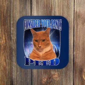 Consider Your Pants Peed Silly Cat Meme Coaster