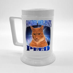 Consider Your Pants Peed Silly Cat Meme Beer Stein