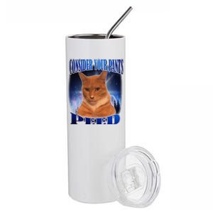 Consider Your Pants Peed Silly Cat Meme Stainless Steel Tumbler