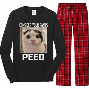 Consider Your Pants Peed Silly Cat Meme Long Sleeve Pajama Set