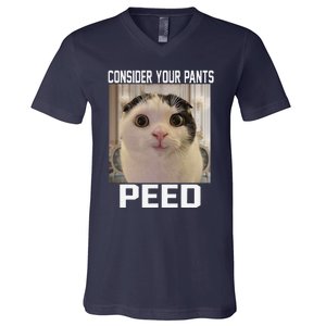 Consider Your Pants Peed Silly Cat Meme V-Neck T-Shirt