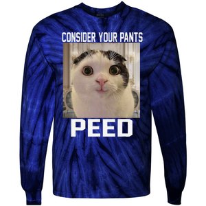 Consider Your Pants Peed Silly Cat Meme Tie-Dye Long Sleeve Shirt