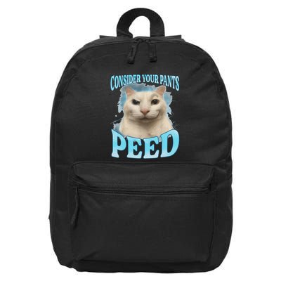 Consider Your Pants Peed Funny Freak Cat Meme Humor Saying 16 in Basic Backpack