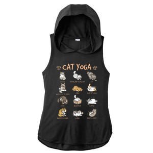 Cat Yoga Poses Cats Practicing Mindfulness Meditation Kitten Ladies PosiCharge Tri-Blend Wicking Draft Hoodie Tank