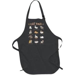 Cat Yoga Poses Cats Practicing Mindfulness Meditation Kitten Full-Length Apron With Pockets