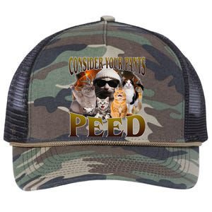 Consider Your Pants Peed Silly Cat Meme Retro Rope Trucker Hat Cap