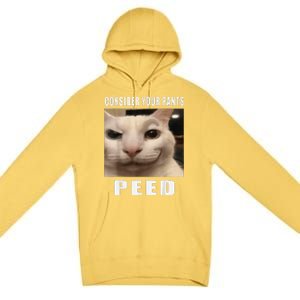 Consider Your Pants Peed Cat Funny Premium Pullover Hoodie