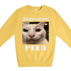 Consider Your Pants Peed Cat Funny Premium Crewneck Sweatshirt