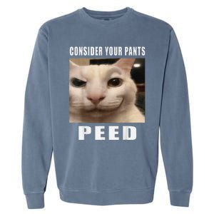 Consider Your Pants Peed Cat Funny Garment-Dyed Sweatshirt