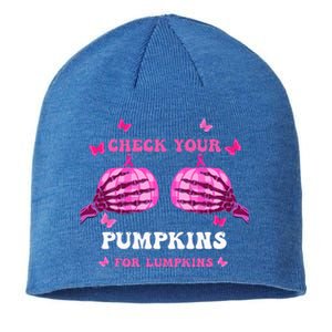 Check Your Pumpkins Breast Cancer Awareness Halloween Sustainable Beanie