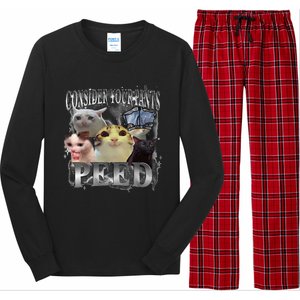 Consider Your Pants Peed Meme Silly Cat Go Hard Cat Lover Long Sleeve Pajama Set