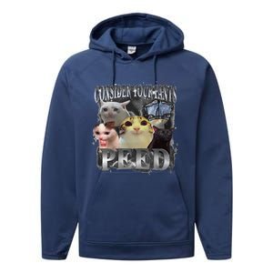 Consider Your Pants Peed Meme Silly Cat Go Hard Cat Lover Performance Fleece Hoodie