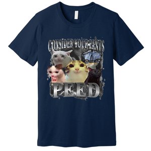 Consider Your Pants Peed Meme Silly Cat Go Hard Cat Lover Premium T-Shirt