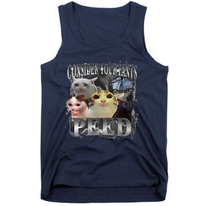 Consider Your Pants Peed Meme Silly Cat Go Hard Cat Lover Tank Top