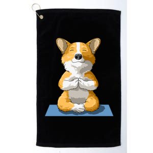 Corgi Yoga Pose Dog Pembroke Welsh Corgi Lovers Owners Gift Platinum Collection Golf Towel