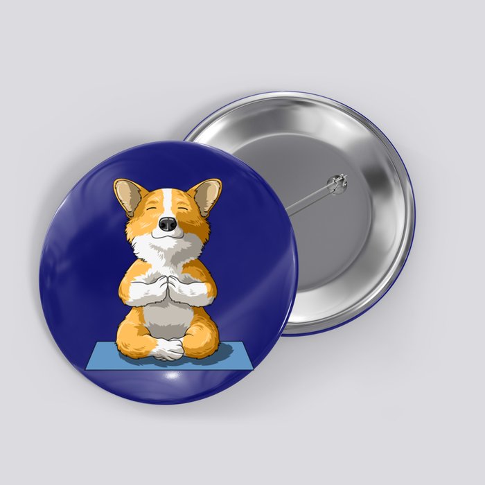 Corgi Yoga Pose Dog Pembroke Welsh Corgi Lovers Owners Gift Button