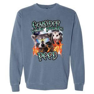 Consider Your Pants Peed Silly Racoon Meme Cute Garment-Dyed Sweatshirt