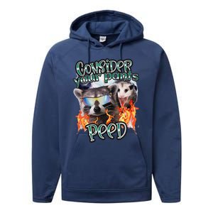 Consider Your Pants Peed Silly Racoon Meme Cute Performance Fleece Hoodie