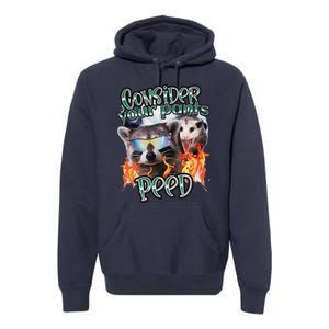 Consider Your Pants Peed Silly Racoon Meme Cute Premium Hoodie