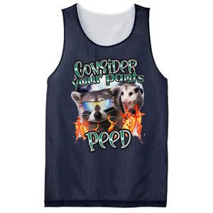 Consider Your Pants Peed Silly Racoon Meme Cute Mesh Reversible Basketball Jersey Tank