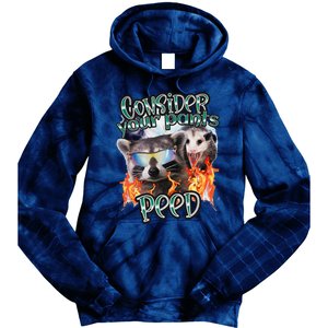 Consider Your Pants Peed Silly Racoon Meme Cute Tie Dye Hoodie