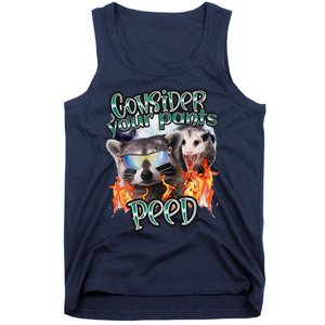 Consider Your Pants Peed Silly Racoon Meme Cute Tank Top