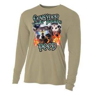 Consider Your Pants Peed Silly Racoon Meme Cute Cooling Performance Long Sleeve Crew