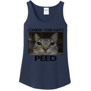 Consider Your Pants Peed Cat Funny Silly Cat Meme Ladies Essential Tank