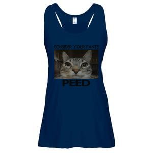 Consider Your Pants Peed Cat Funny Silly Cat Meme Ladies Essential Flowy Tank