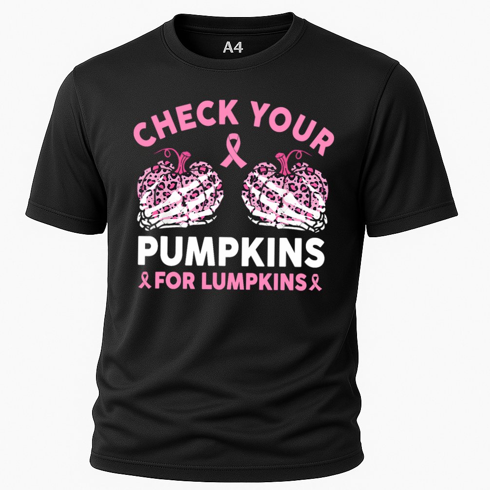 Check Your Pumpkins Breast Cancer Awareness Halloween Women Cooling Performance Crew T-Shirt