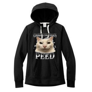 Consider Your Pants Peed Silly Cat Meme Women's Fleece Hoodie