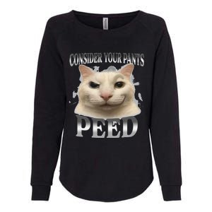 Consider Your Pants Peed Silly Cat Meme Womens California Wash Sweatshirt