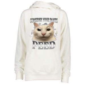 Consider Your Pants Peed Silly Cat Meme Womens Funnel Neck Pullover Hood