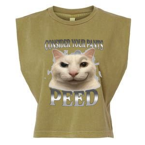 Consider Your Pants Peed Silly Cat Meme Garment-Dyed Women's Muscle Tee