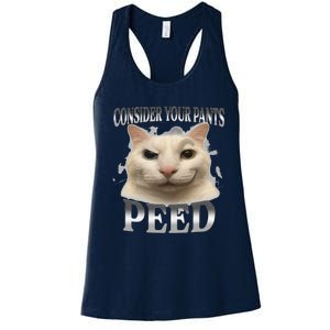 Consider Your Pants Peed Silly Cat Meme Women's Racerback Tank