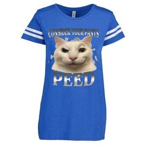 Consider Your Pants Peed Silly Cat Meme Enza Ladies Jersey Football T-Shirt