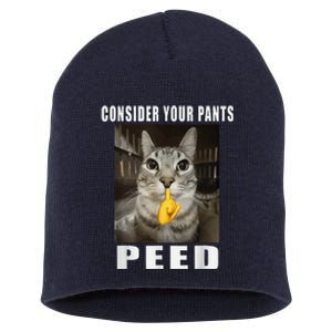 Consider Your Pants Peed Silly Meme Short Acrylic Beanie