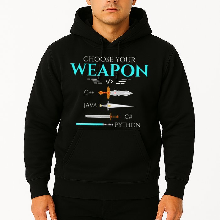 Choose Your Programming Weapon Funny Computer Coding Hoodie