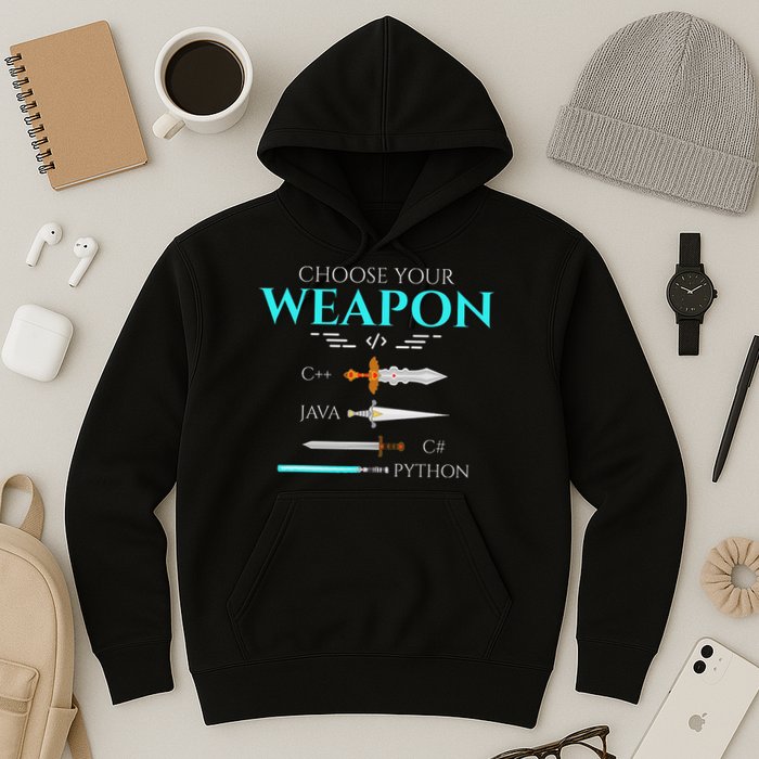 Choose Your Programming Weapon Funny Computer Coding Hoodie