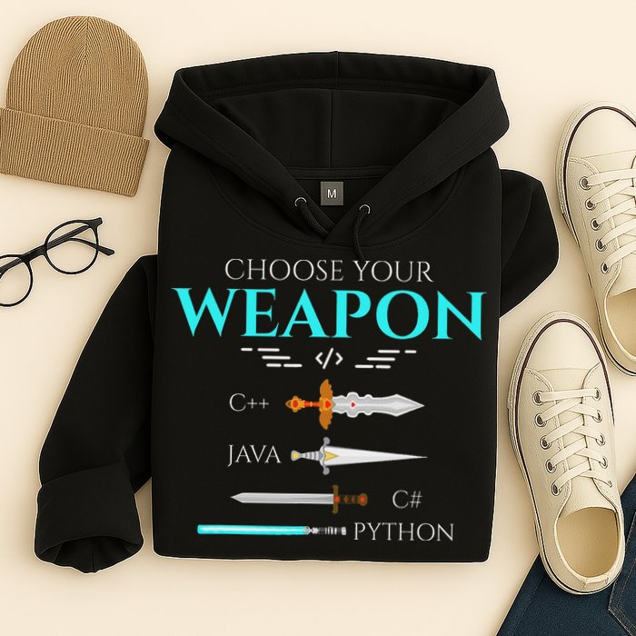 Choose Your Programming Weapon Funny Computer Coding Hoodie