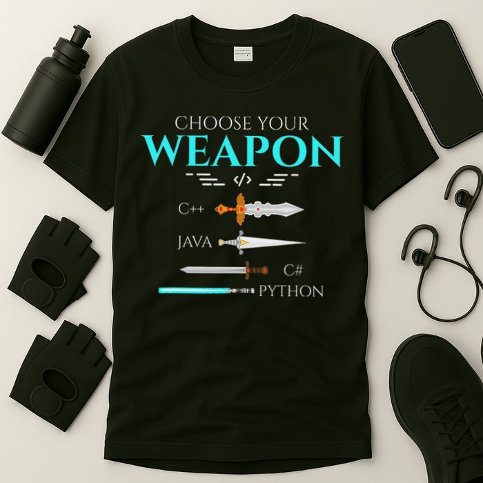 Choose Your Programming Weapon Funny Computer Coding T-Shirt