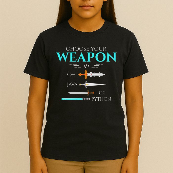 Choose Your Programming Weapon Funny Computer Coding T-Shirt
