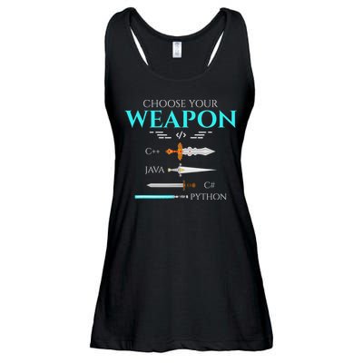 Choose Your Programming Weapon Funny Computer Coding Ladies Essential Flowy Tank