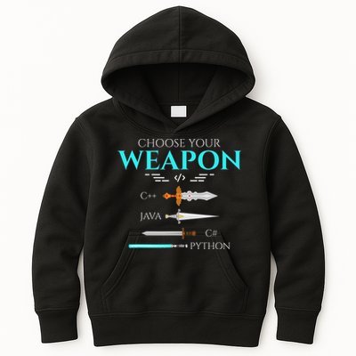 Choose Your Programming Weapon Funny Computer Coding Kids Hoodie