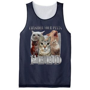 Consider Your Pants Peed Funny Weird Silly Cat Meme Mesh Reversible Basketball Jersey Tank