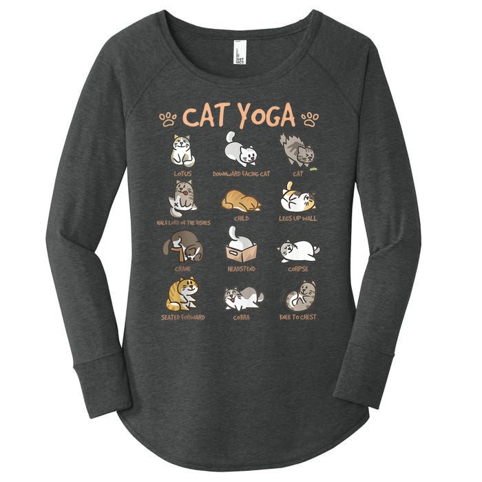 Cat Yoga Poses Cats Practicing Mindfulness Meditation Kitten Women's Perfect Tri Tunic Long Sleeve Shirt