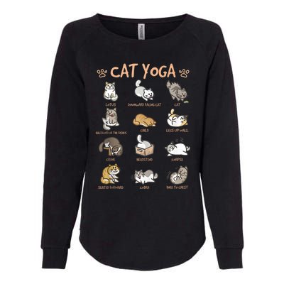 Cat Yoga Poses Cats Practicing Mindfulness Meditation Kitten Womens California Wash Sweatshirt