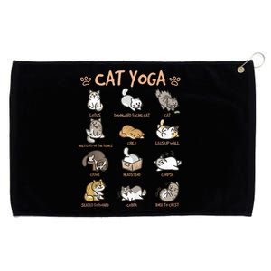 Cat Yoga Poses Cats Practicing Mindfulness Meditation Kitten Grommeted Golf Towel