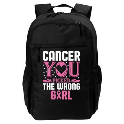 Cancer You Picked The Wrong Girl Breast Cancer Awareness Backpack